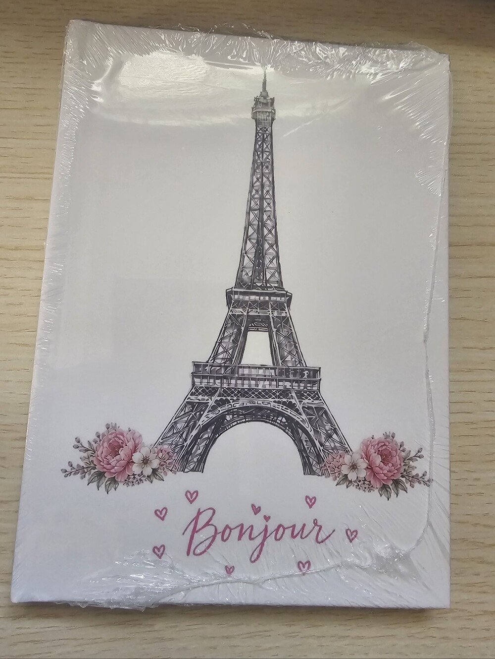 Bonjour Eiffel Tower Hardcover Lined Notebook Journal